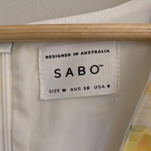 Sabo Alaira Yellow Floral Mini Dress Size M - Picture 7 of 10